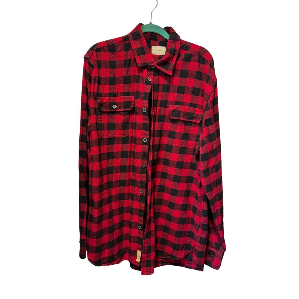Jachs Buffalo Plaid Long Sleeve Button Down Flannel Size XLT